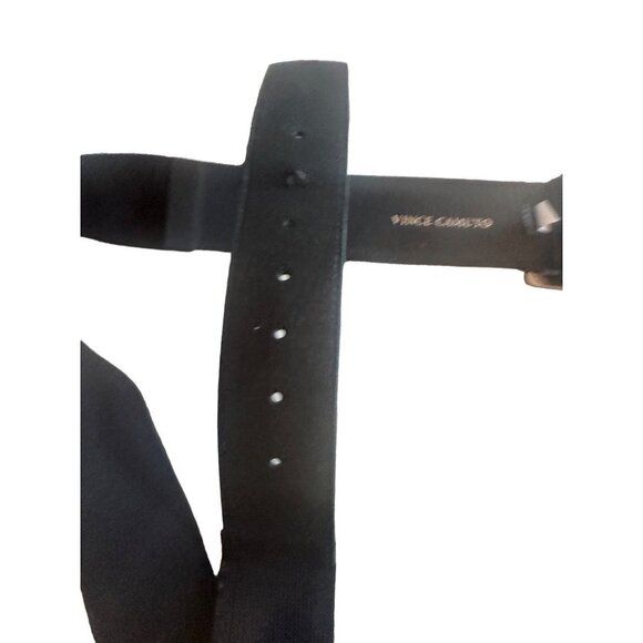 Vince Camuto Black Elastic Stretch Leather Trim Waist Belt Size Large - Picture 4 of 6